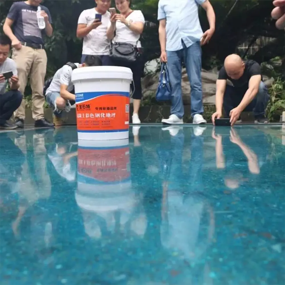 Concrete color toughened floor